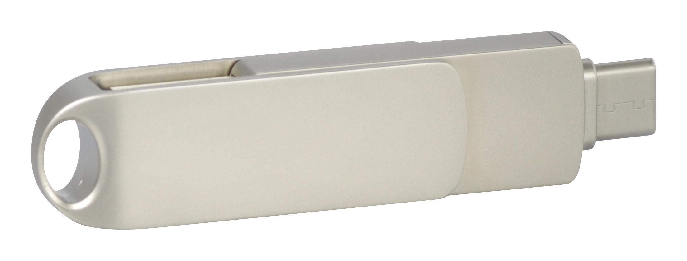 PDm-1 OTG-C Elegancka, metalowa pamięć USB o satynowej powierzchni obudowy nadającej jej charakter produktu premium. Wyposażona w obrotowe zamknięcie z praktycznym uszkiem. Posiada dwa wtyki USB - standardowy do komputera i Typ C do podłączenia do smartphonu lub tabletu. W dwóch odcieniach kolorystycznych – srebrnym i grafitowym.

Zdjęcia
Szablony znakowania

